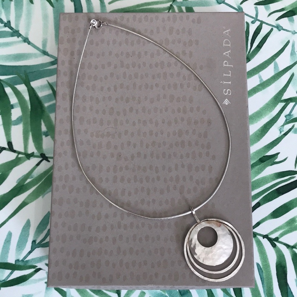 Silpada #N1329 Sterling Silver Hammered Disc Pendant Necklace